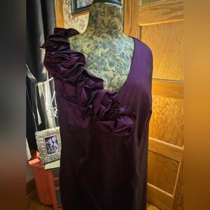 Gorgeous Rich Purple Ruffled Dress, Sleeveless & Lined, NWT